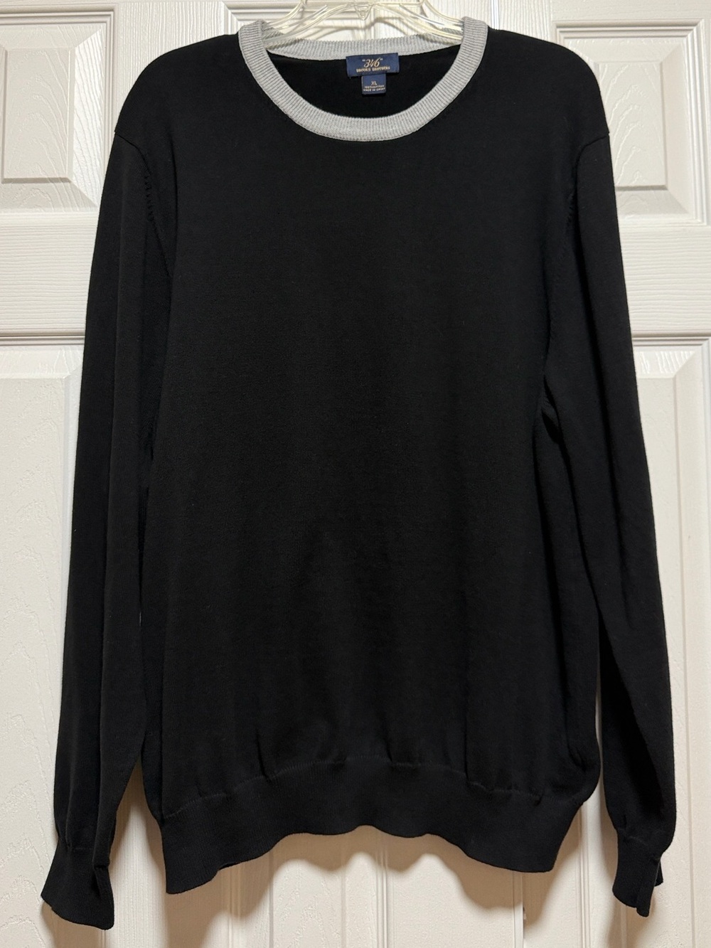 Brooks Brothers 346 100% Cotton Black Crewneck Sweater - Size X-Large